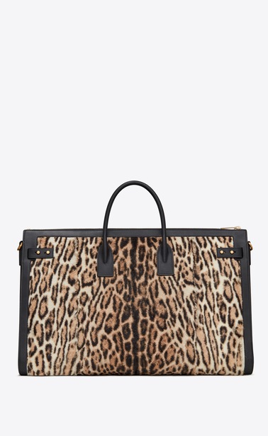 Sac de Jour 72h duffle bag in ocelot printed pony effect leather